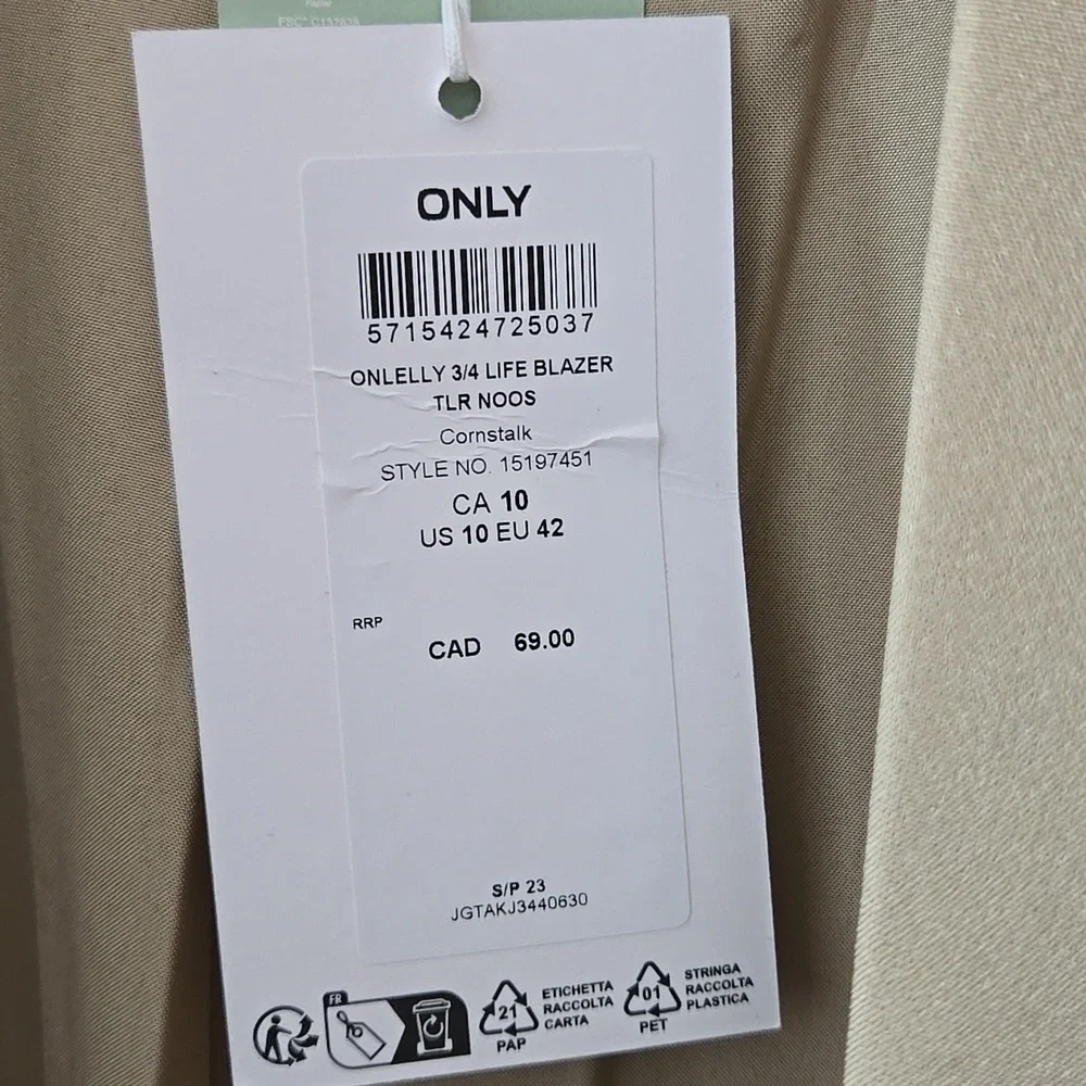 Beige Women's Blazer - Picture 6 of 6